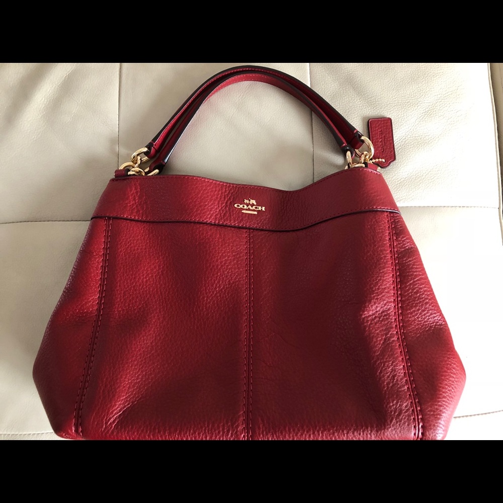 Coach Small Lexy Shoulder Bag in Red Leather